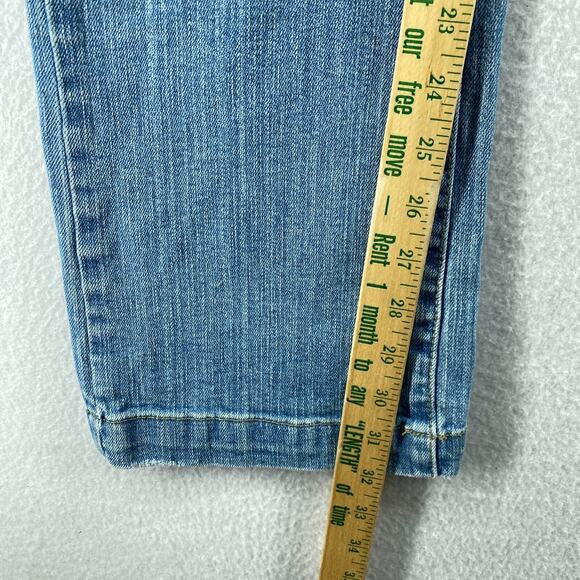 APPLE BOTTOMS Jeans 8 Distressed Straight Low Rise Stretch Denim Blue VTG HK - Picture 11 of 16
